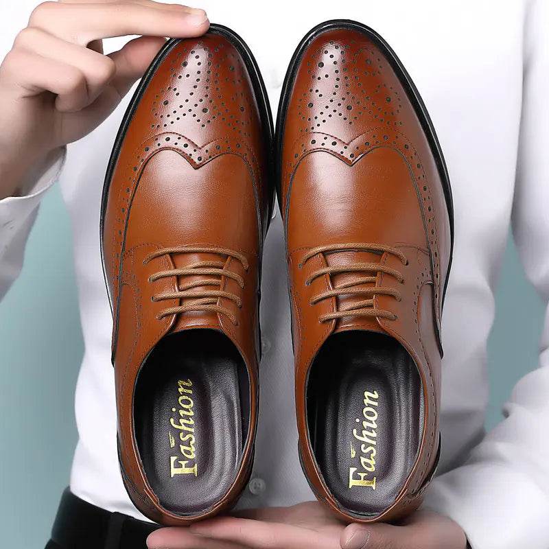 New Men's Business Brogue Shoes - Breathable Style - Solstik
