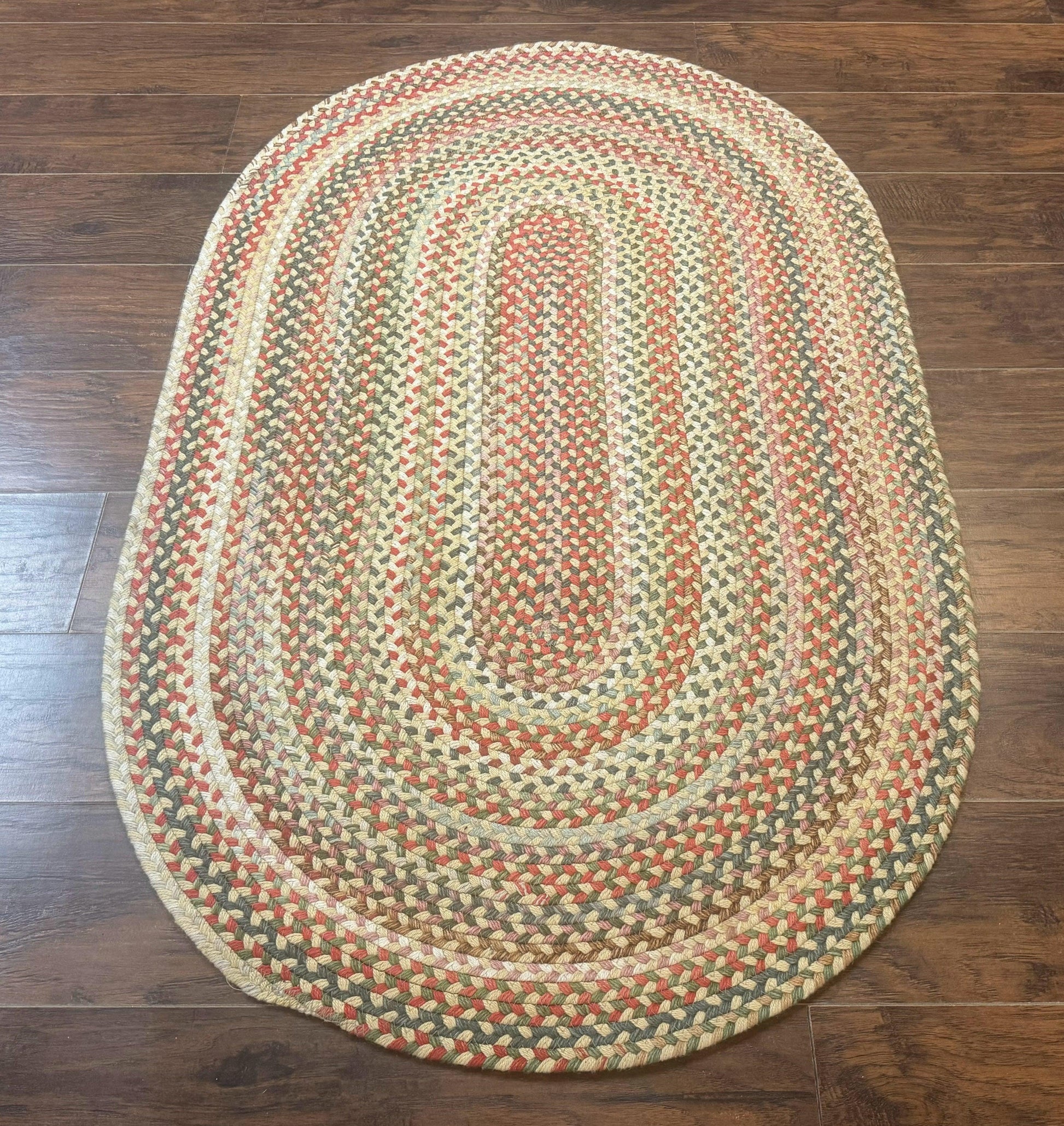Braided American Oval Rug 3x5, Multicolor, Hand Braided
