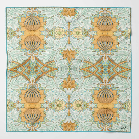 Londra - Silk Pocket Square - Aqua - Solstik