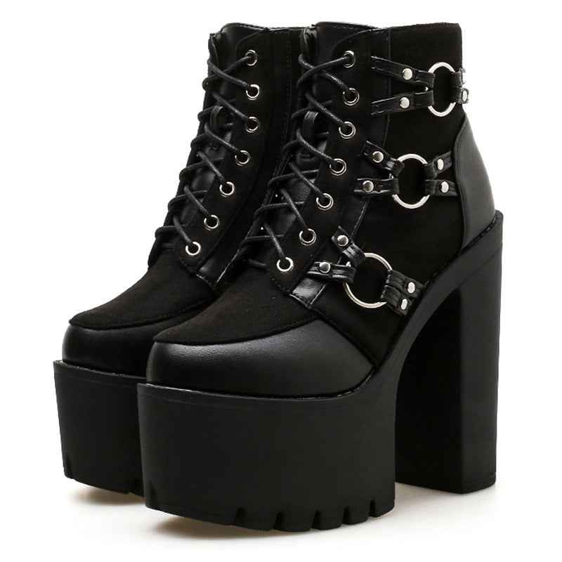 Thick-soled Super High Heels Bootie Women's Shoes