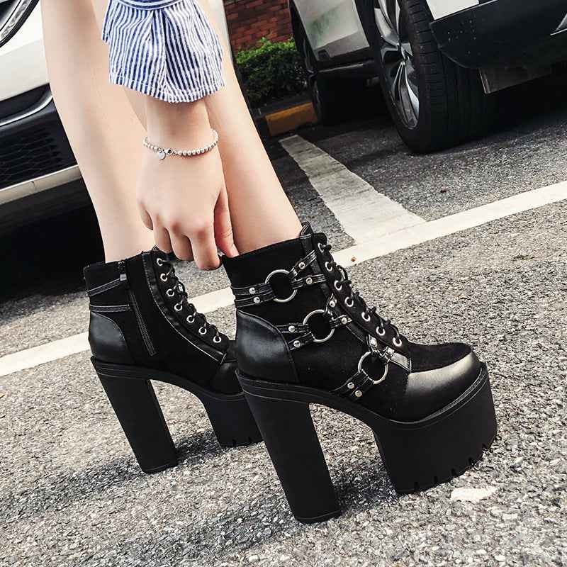 Thick-soled Super High Heels Bootie Women's Shoes