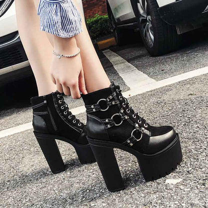 Thick-soled Super High Heels Bootie Women's Shoes