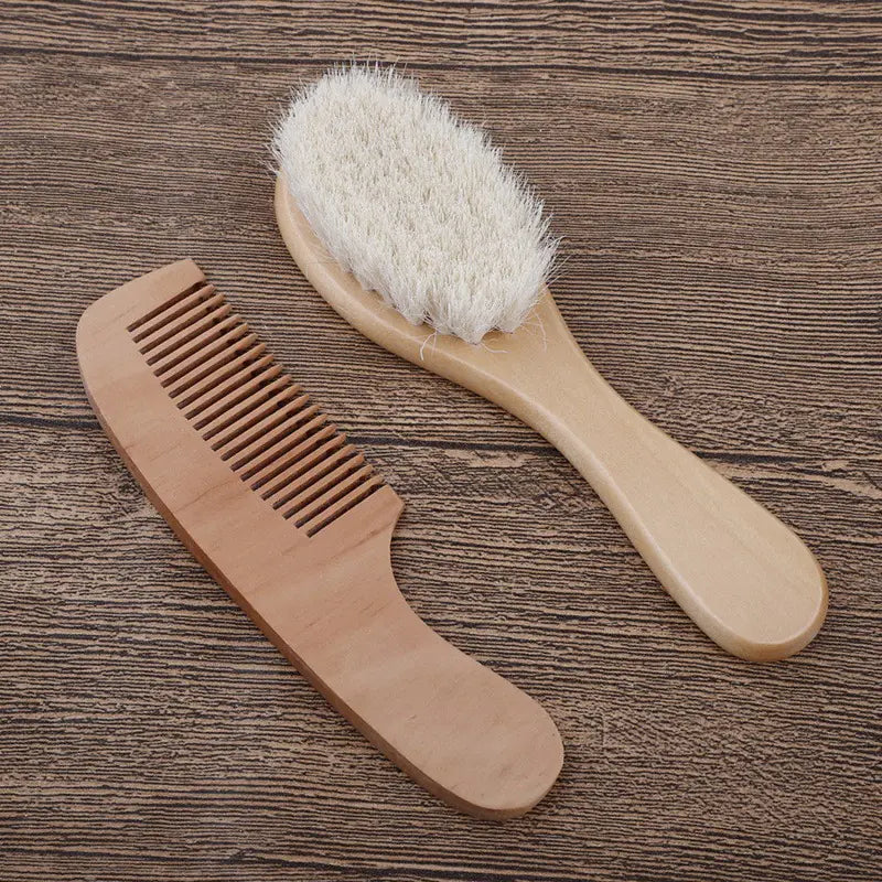 Wooden Baby Bath Comb Set with Airbag Massage Brush