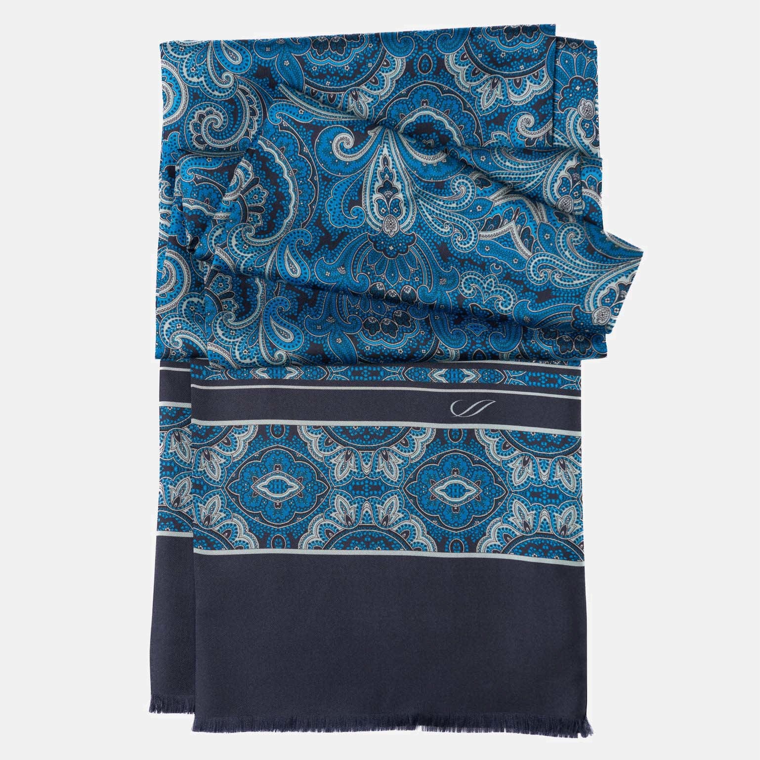 Ferrara - Silk Scarf - Blue - Solstik