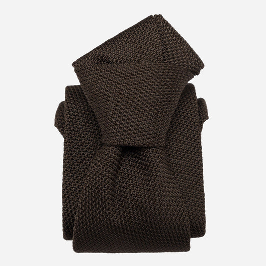 Mocha - Brown Silk Grenadine Tie - Solstik