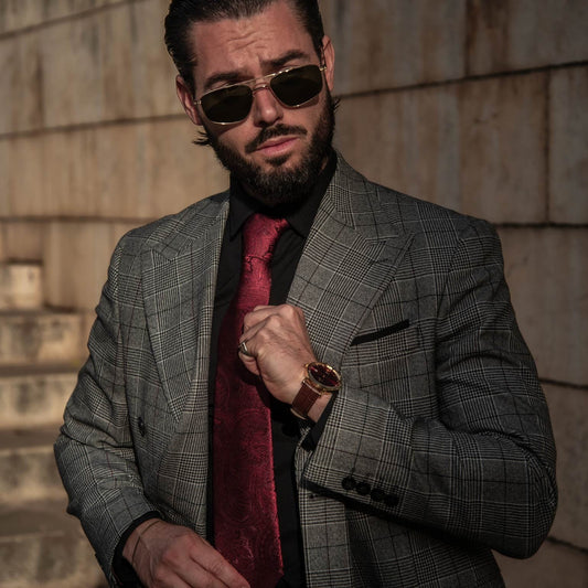 Vienna - Silk Jacquard Tie - Burgundy - Solstik