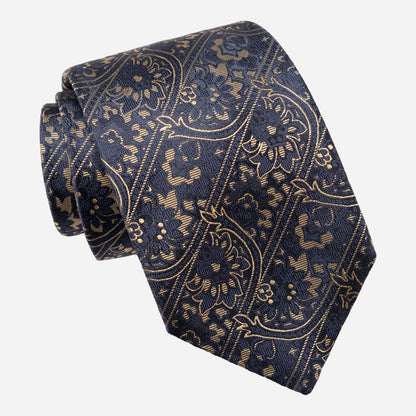 Caruso - Silk Jacquard Tie - Midnight Blue - Solstik