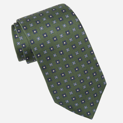 Siracusa - Printed Silk Tie - Green - Solstik