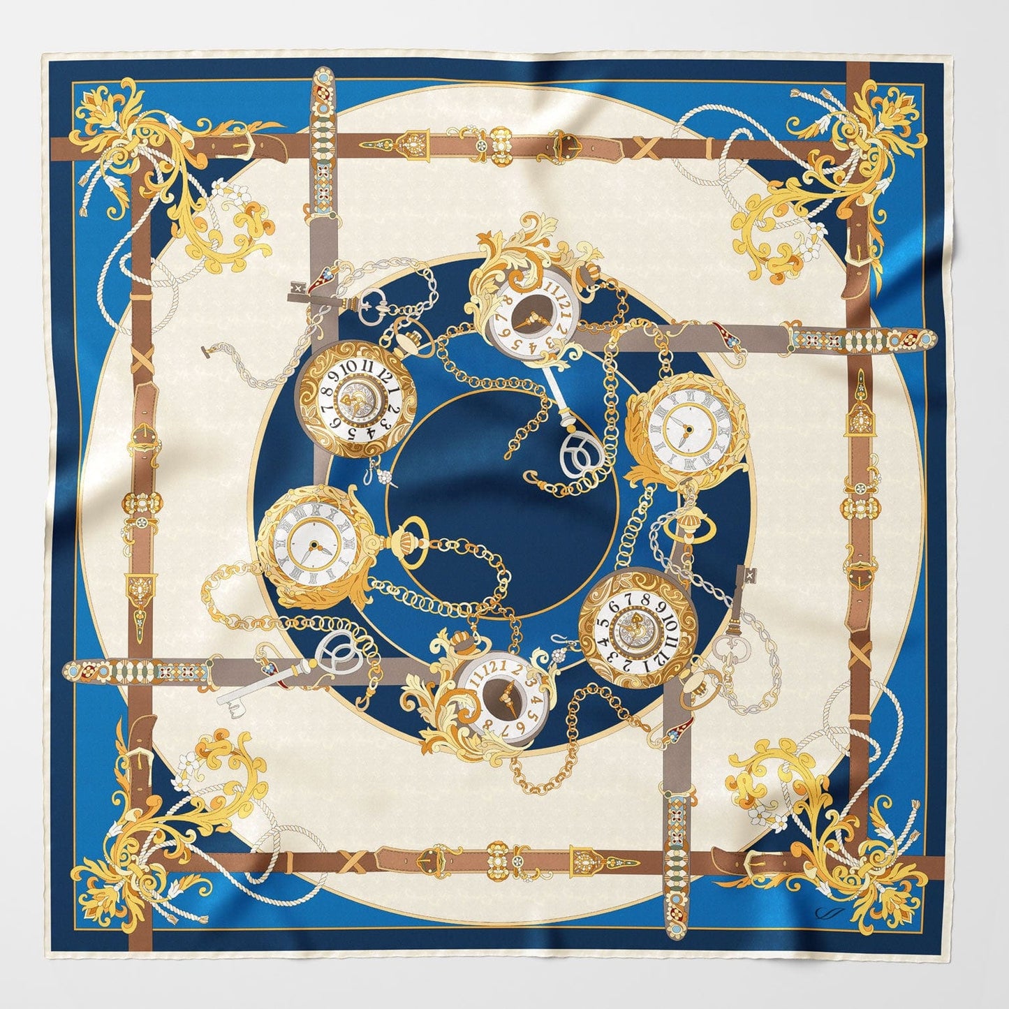 Moment in Time - Silk Foulard - Blue - Solstik