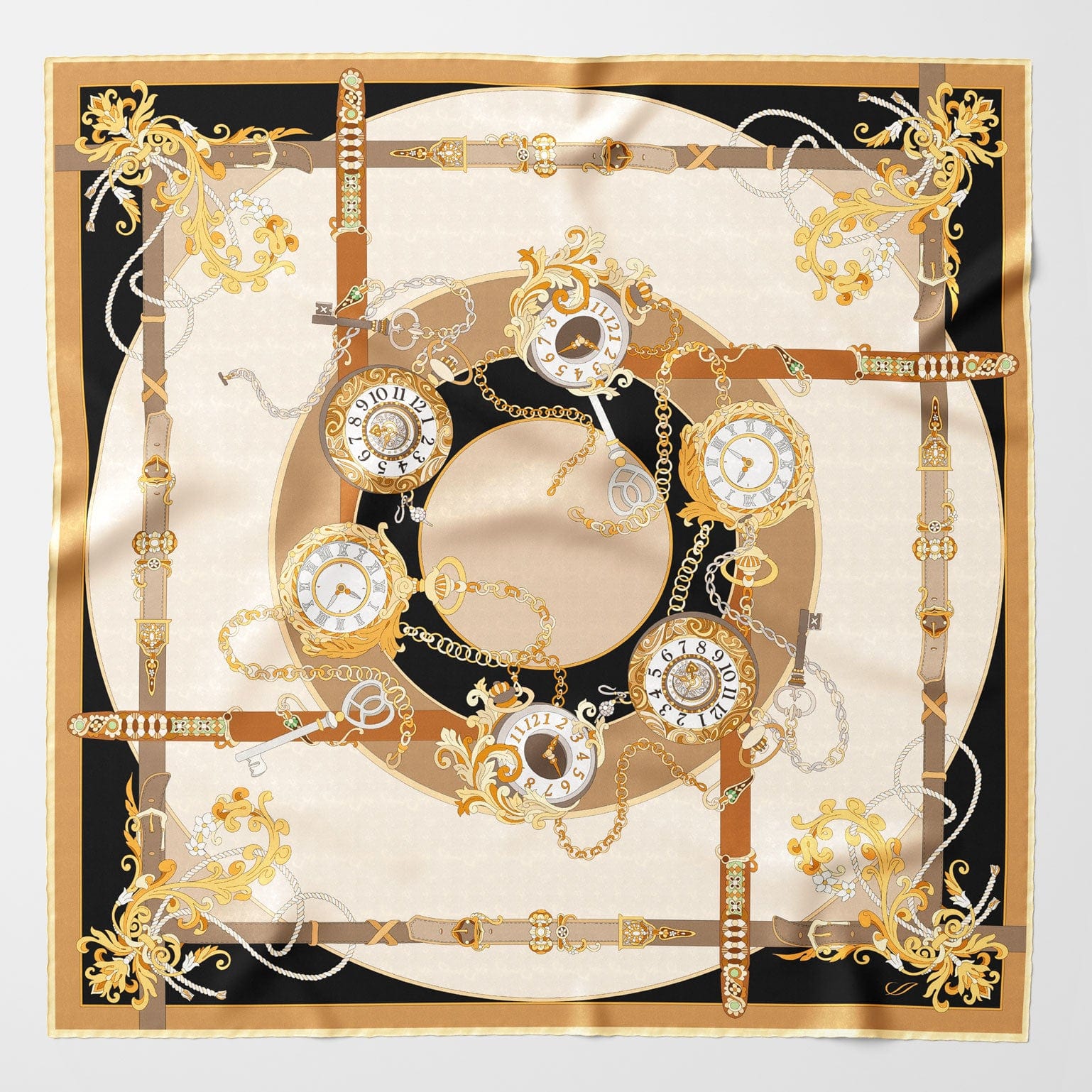 Moment in Time - Silk Foulard - Gold - Solstik