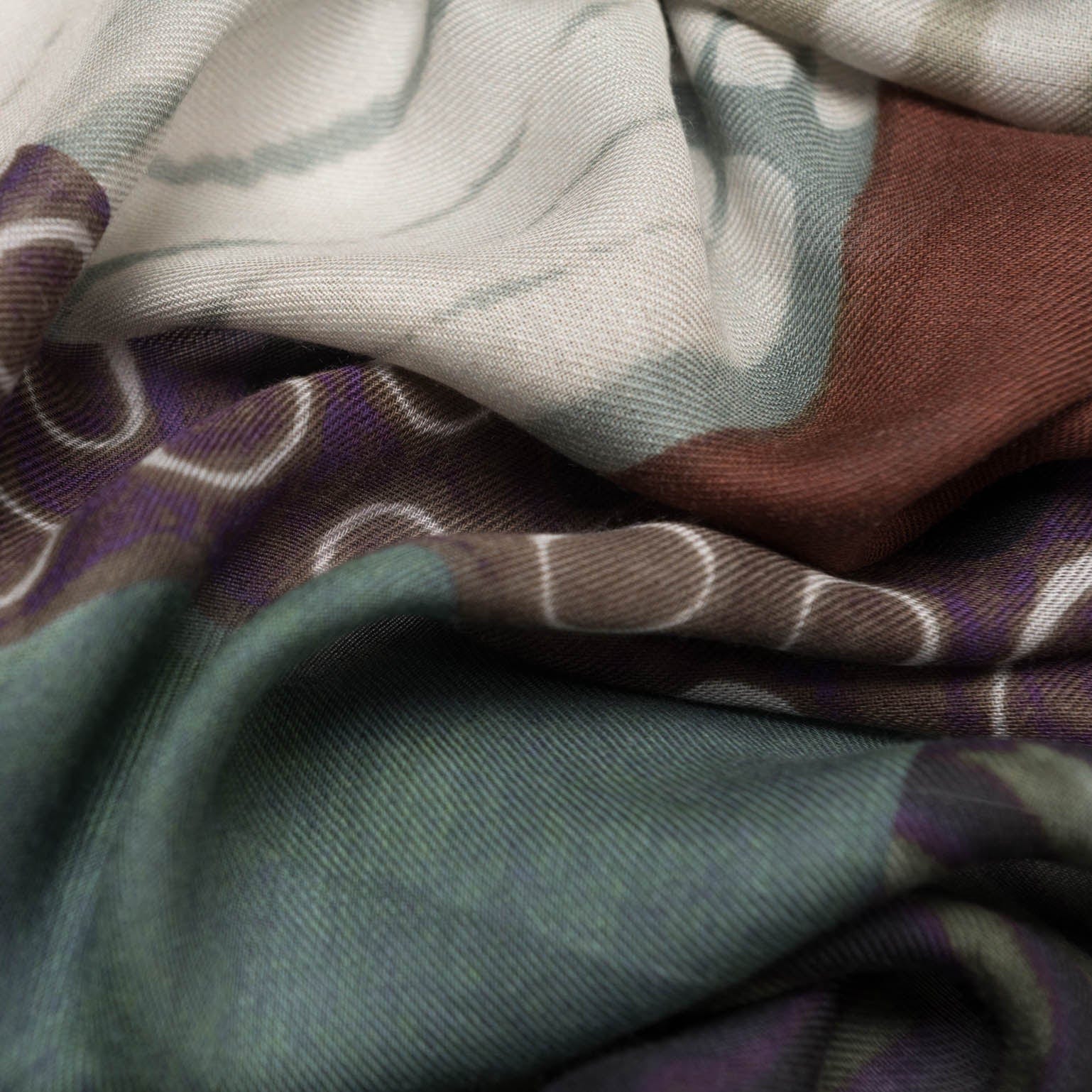 Atri - Long Silk Scarf- Blue - Solstik