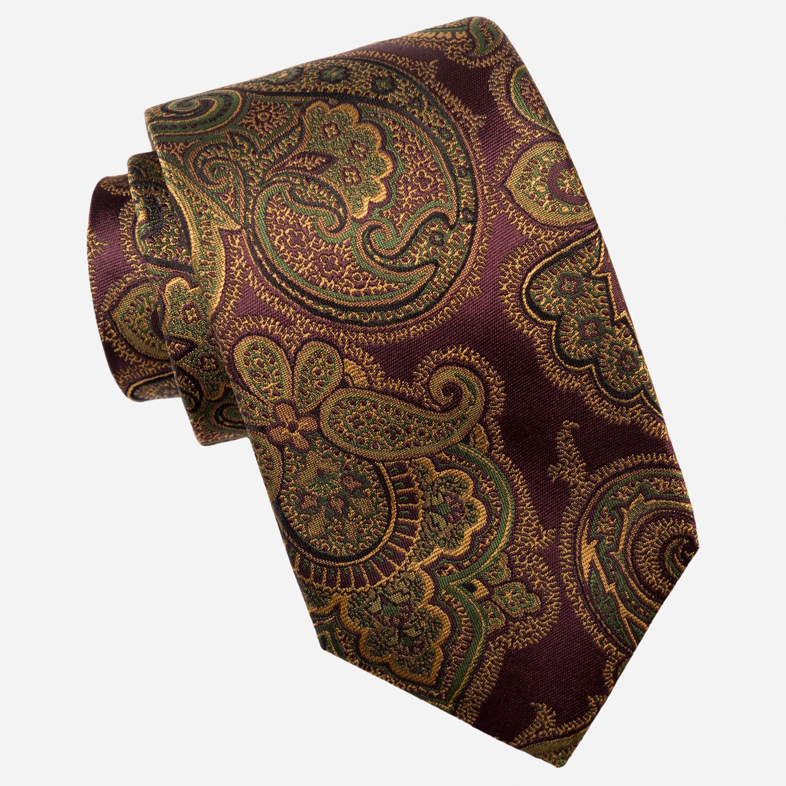 Cortina - Silk Jacquard Tie - Burgundy - Solstik