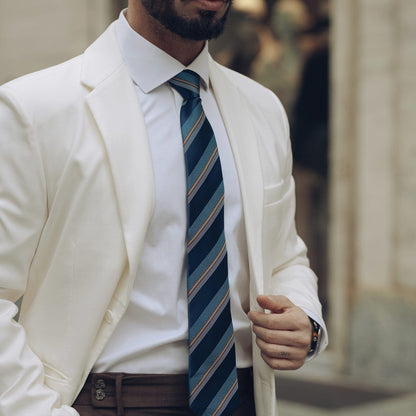 Corso - Silk Jacquard Tie - Petrol Blue - Solstik