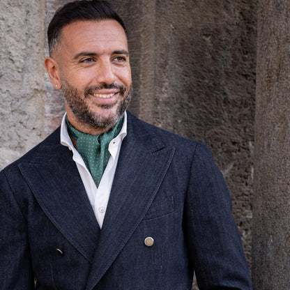 Navona - Silk Ascot Cravat Tie - Green - Solstik