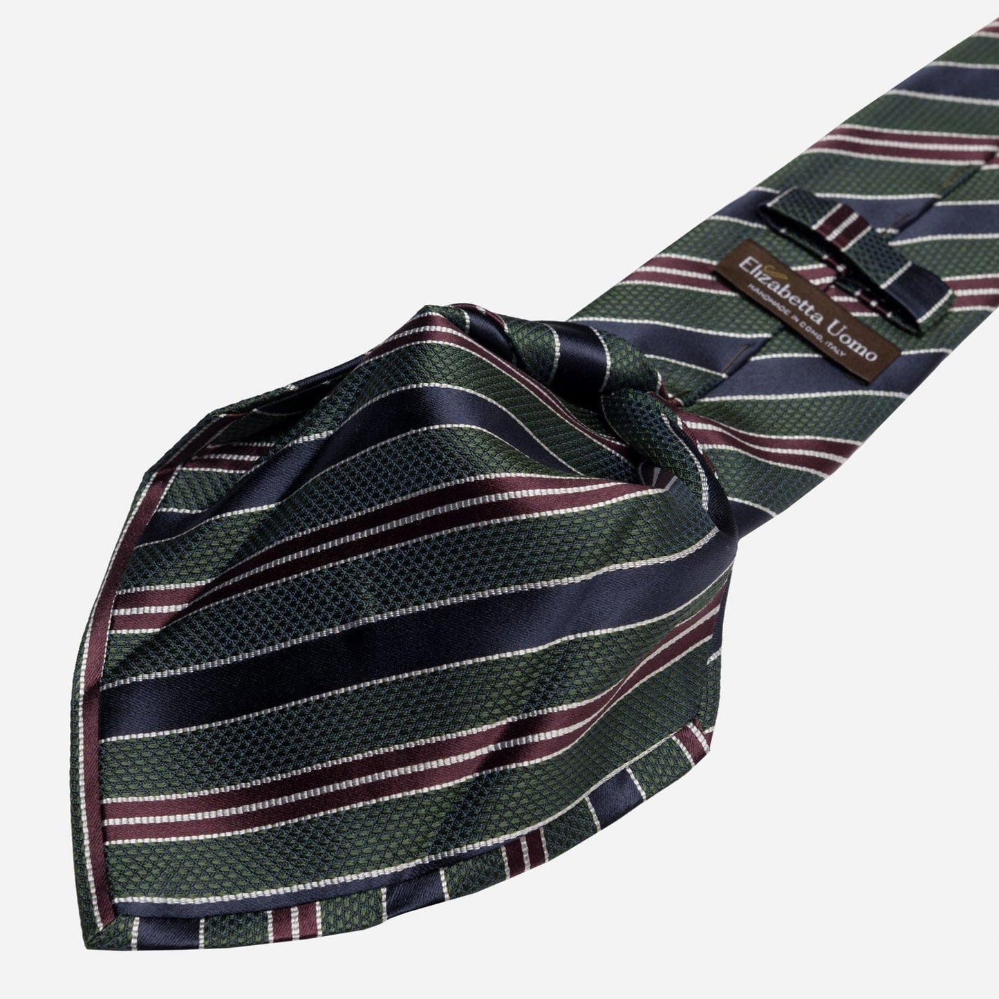 Vesuvio - Silk Jacquard Tie - Green and Navy - Solstik