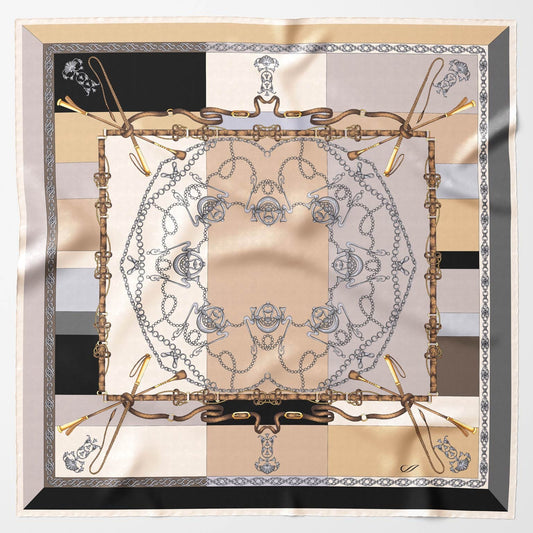 Gabriella - Silk Foulard - Hazelnut - Solstik
