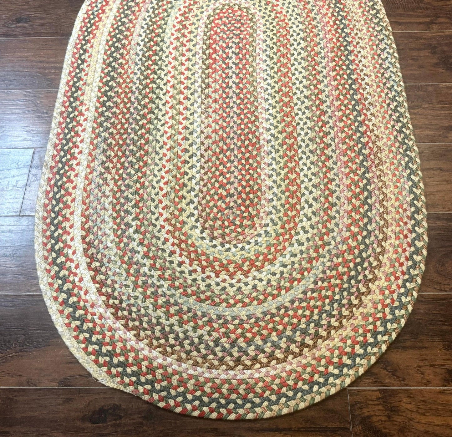 Braided American Oval Rug 3x5, Multicolor, Hand Braided