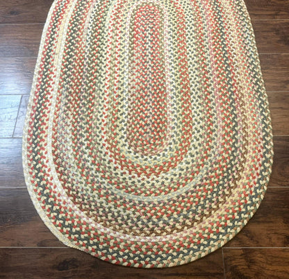 Braided American Oval Rug 3x5, Multicolor, Hand Braided