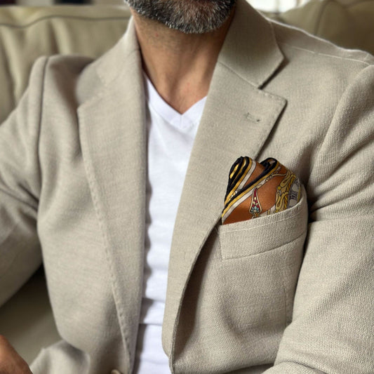 Like Clockwork - Silk Pocket Square - Black - Solstik
