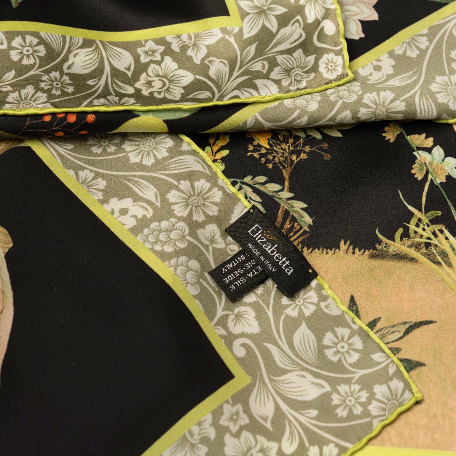 Fantasia - Silk Foulard - Black - Solstik