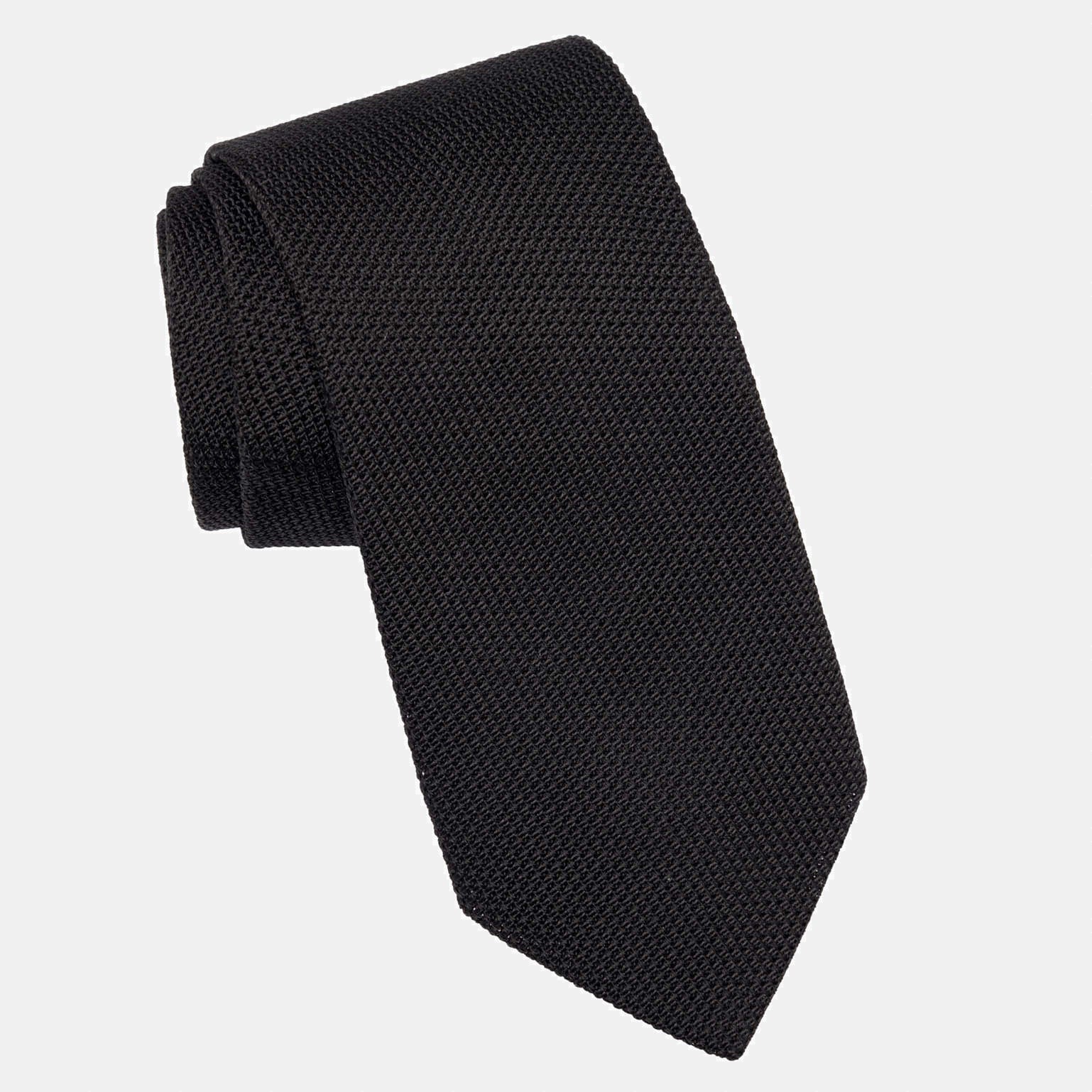 Nero - Black Silk Grenadine Tie - Solstik