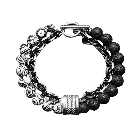 Black Malachite Lava Stone Bracelet