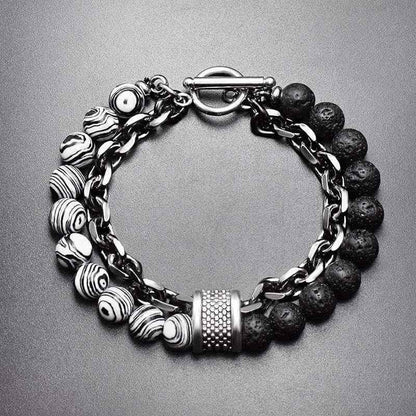 Black Malachite Lava Stone Bracelet