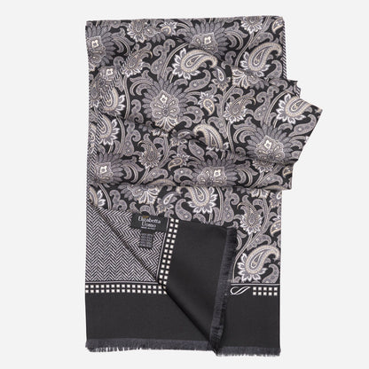 Pasquino - Reversible Silk Scarf - Black - Solstik