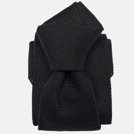 Nero - Black Silk Grenadine Tie - Solstik