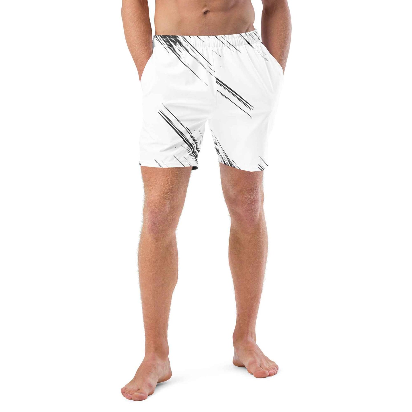 Black & White Swim Trunks