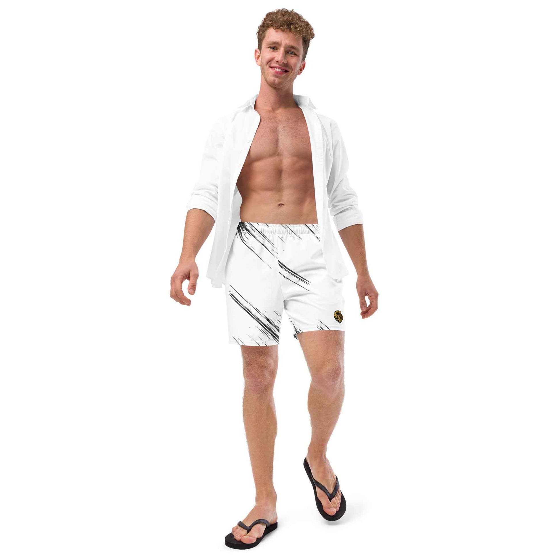 Black & White Swim Trunks