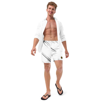 Black & White Swim Trunks