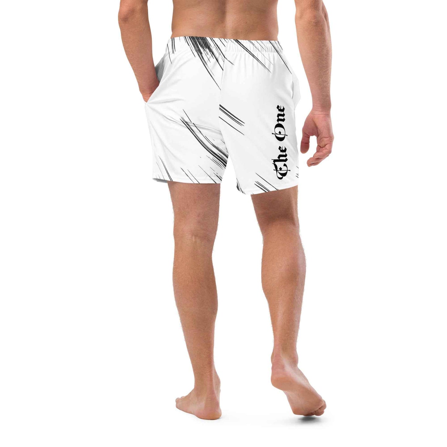 Black & White Swim Trunks