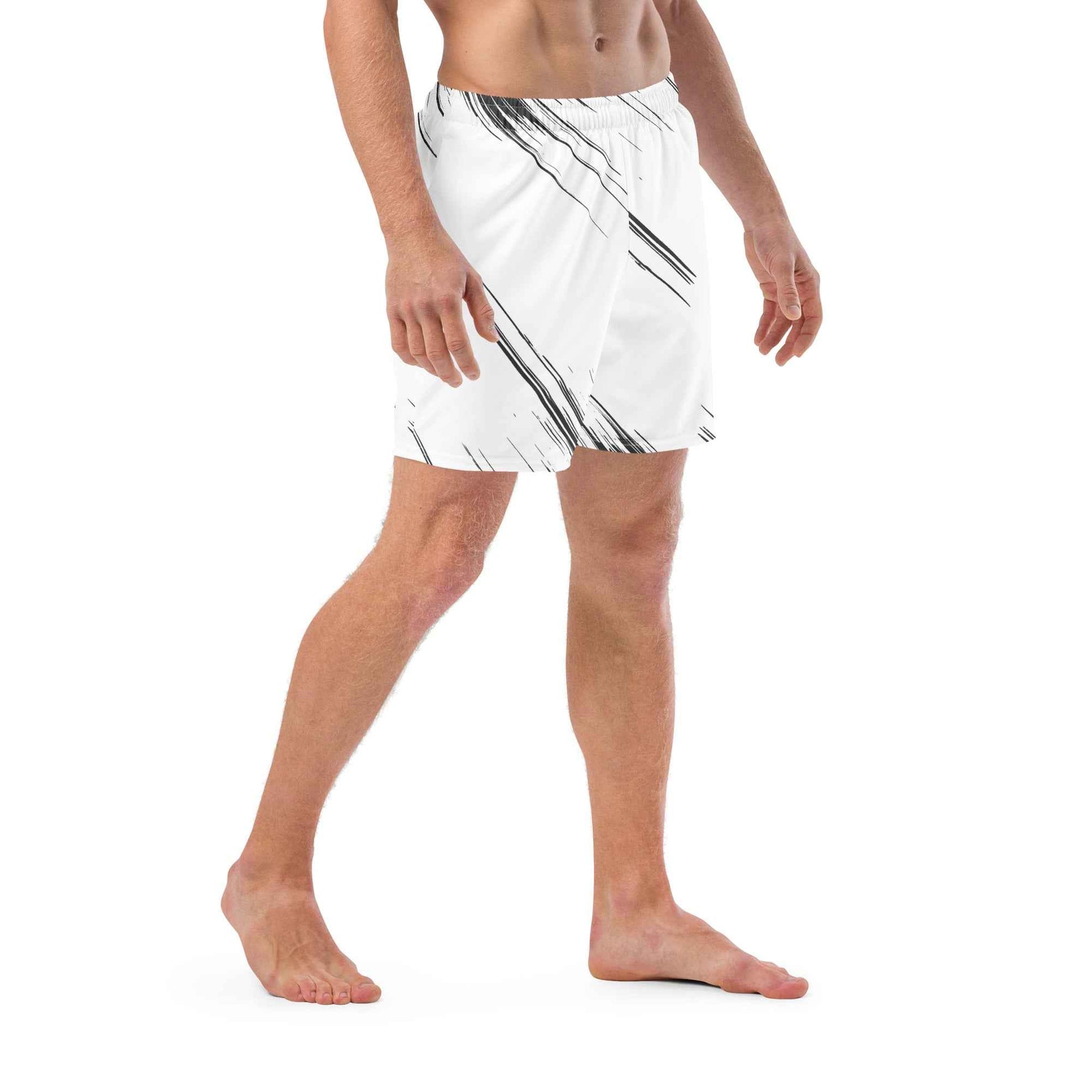 Black & White Swim Trunks