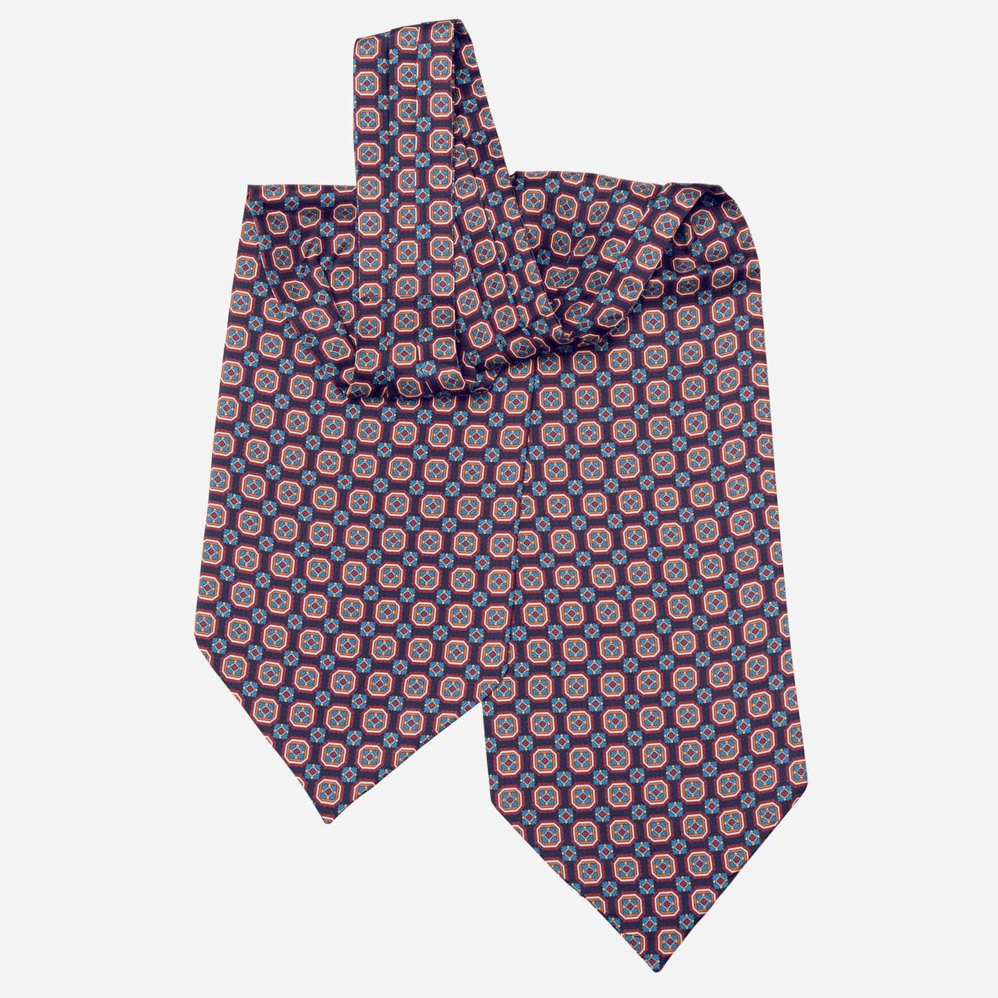 Barberini - Silk Ascot Cravat Tie - Blue and Navy - Solstik