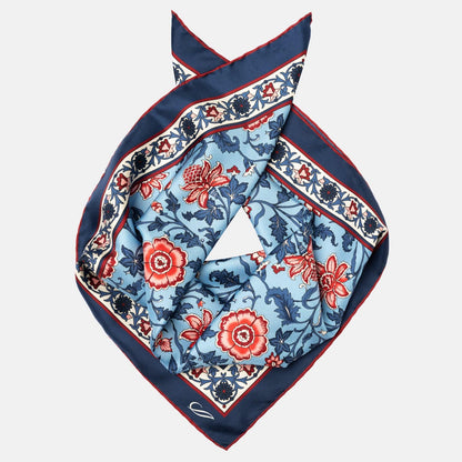 Carrara - Silk Neckerchief - Blue & Pink - Solstik