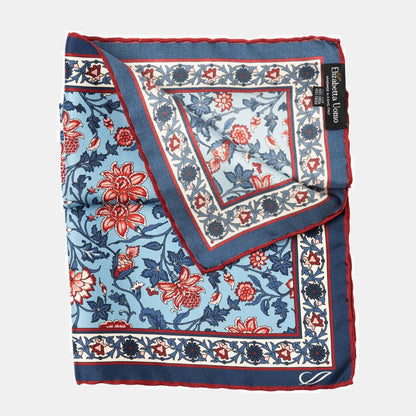 Ibiza - Silk Pocket Square - Blue & Pink - Solstik