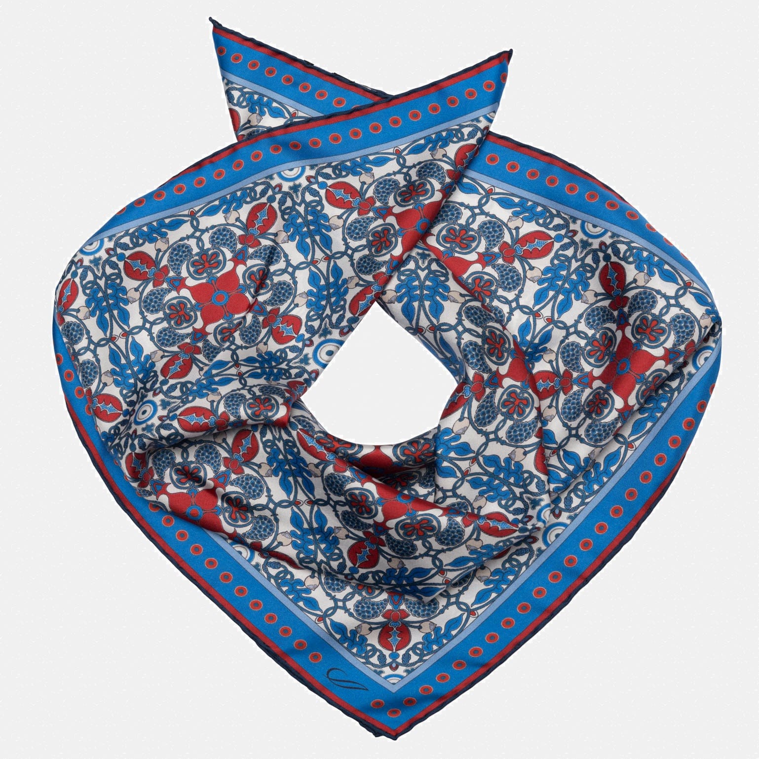 Barbaresco - Silk Neckerchief - Blue and Red - Solstik