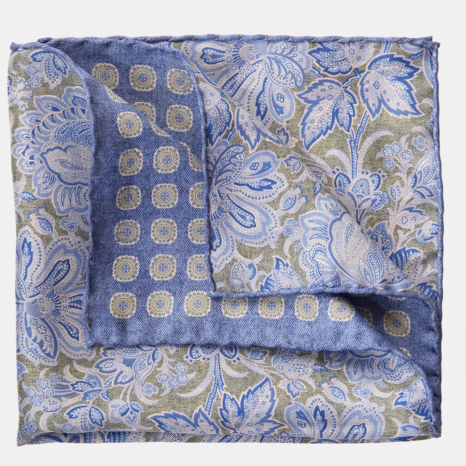 Assisi - Double Sided Silk Pocket Square - Sky Blue - Solstik