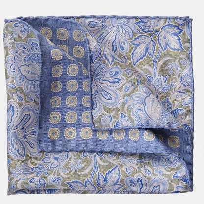 Assisi - Double Sided Silk Pocket Square - Sky Blue - Solstik