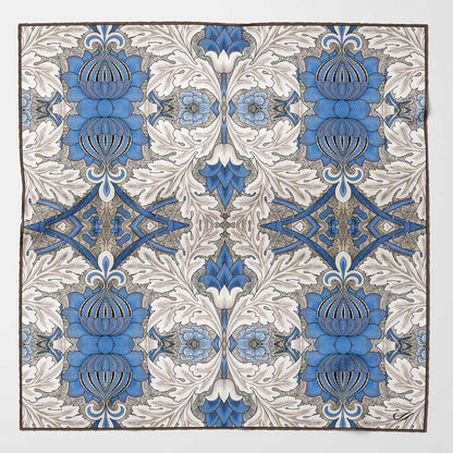 St. James - Silk Neckerchief - Blue and Tan - Solstik