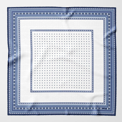Verona - Silk Neckerchief - White & Blue - Solstik