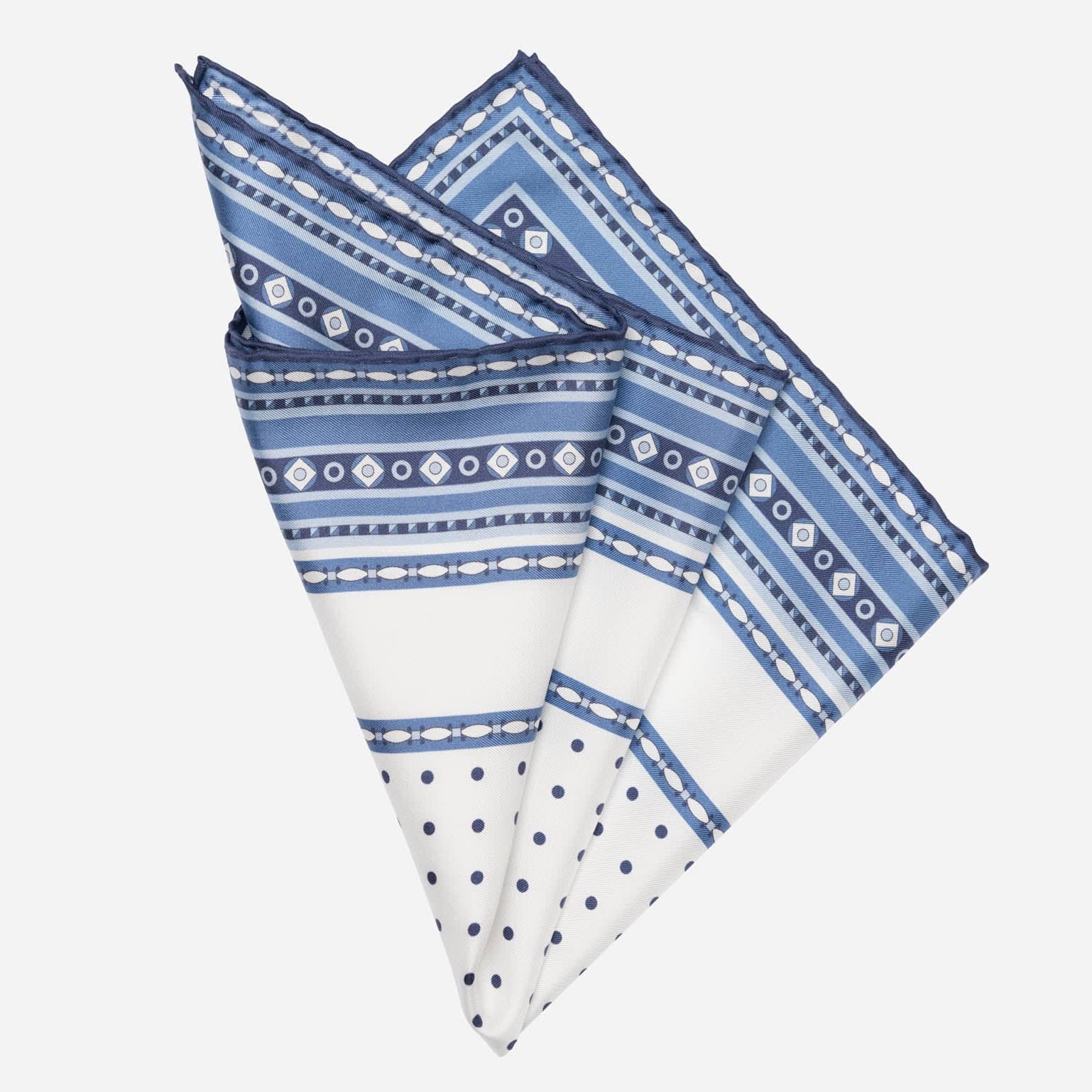 Pois - Silk Pocket Square - Blue - Solstik