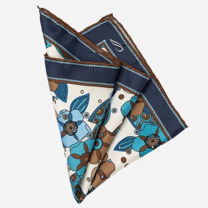 Martino - Silk Pocket Square - Blue - Solstik