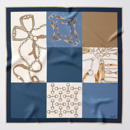 San Siro - Silk Neckerchief - Blue - Solstik