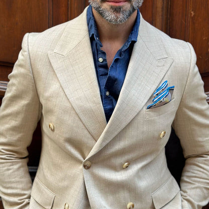 Like Clockwork - Silk Pocket Square - Navy - Solstik