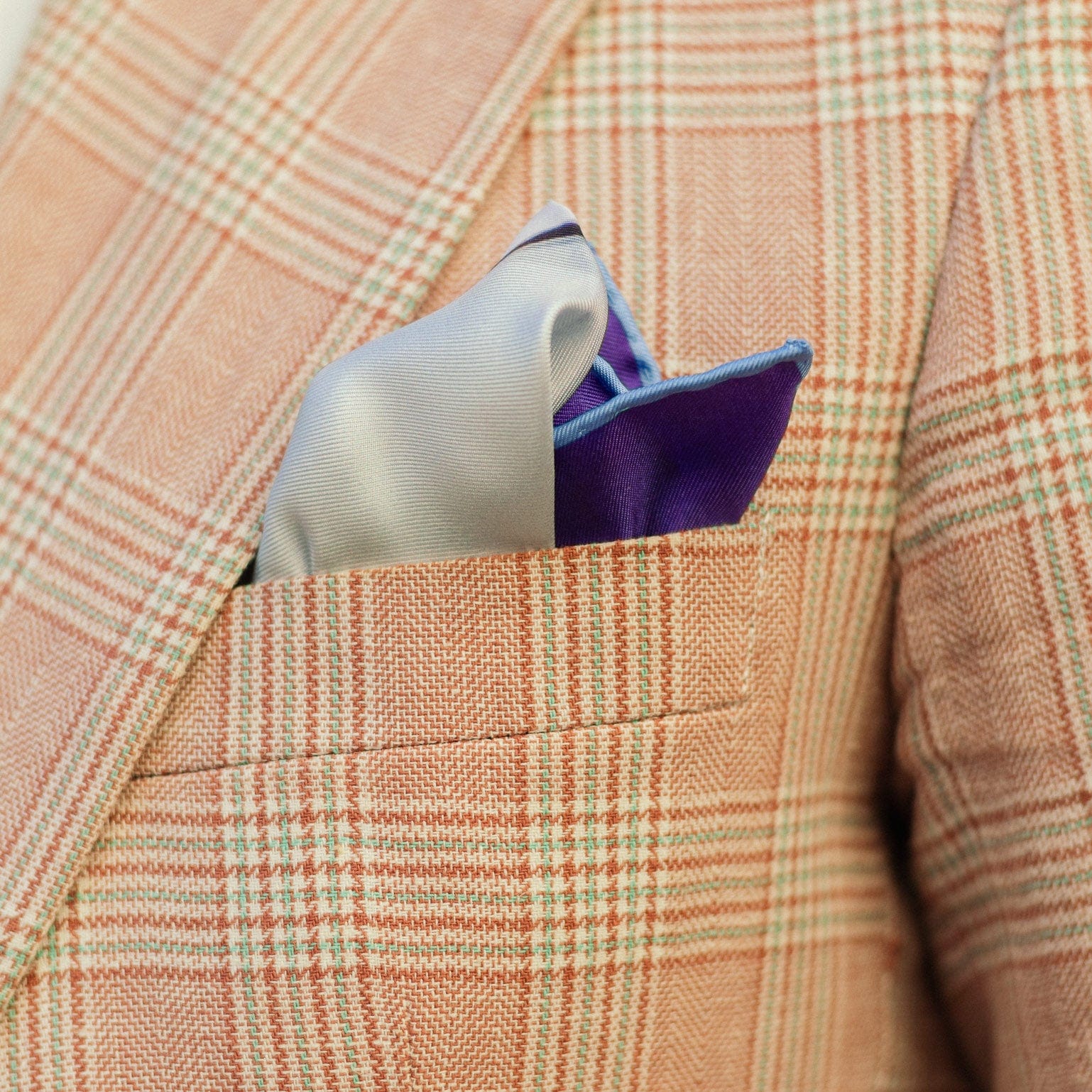 Harmony - Silk Pocket Square - Blue - Solstik