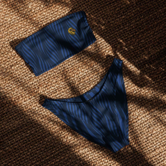 Blue Leaf bandeau bikini