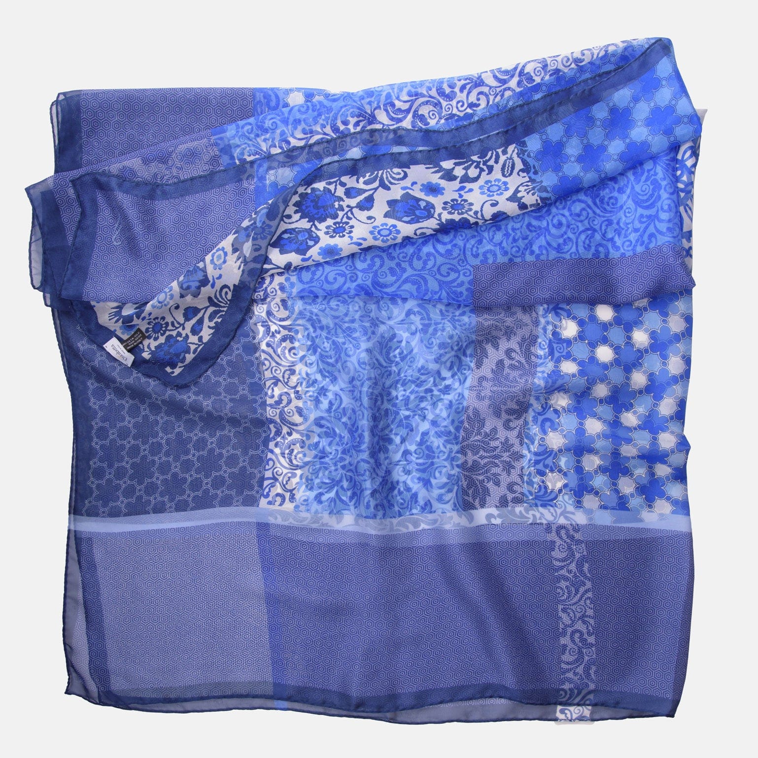 Dafne - Silk Scarf Shawl - Blue - Solstik
