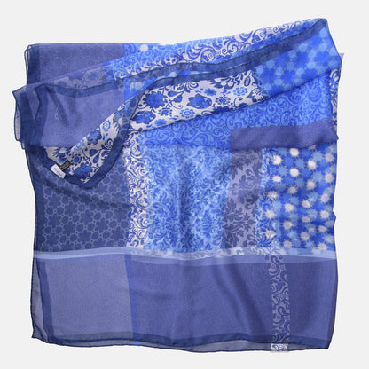 Dafne - Silk Scarf Shawl - Blue - Solstik